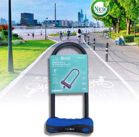 Lucchetto-Catena-Catenaccio-Acciaio-Forma-U-Per-Bici-Bicicletta-Moto-Mtb-Cx-9548