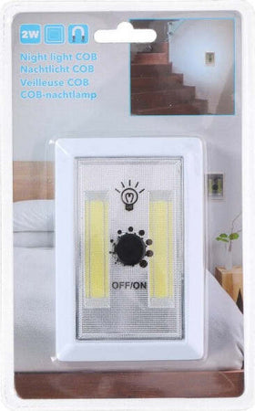 Luce-Notturna-2xcob-2-W-Da-Notte-Buio-Sicurezza-Interruttore-Regolabile