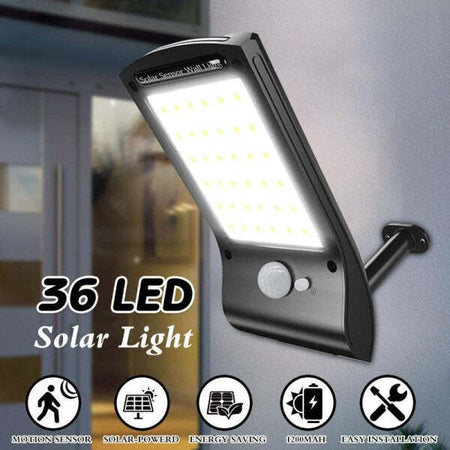 Luce-Solare-Applique-36-Led-Da-Parete-Sensore-Di-Movimento-Giardino-Linq-L808b
