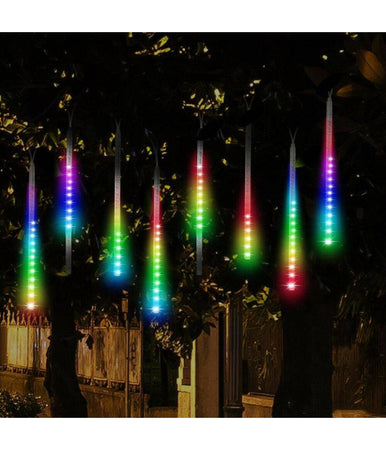 Luci Di Natale Esterno Natalizi Led Effetto Pioggia Stella Cadente Meteoriti Rgb