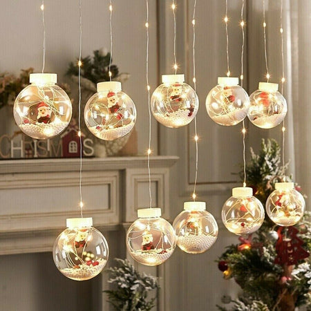 LUCI-DI-NATALE-SFERE-BABBO-NATALE-TENDA-NATALIZIA-LUMINOSA-LED-3MT-10-PALLE-LUCE-CALDA