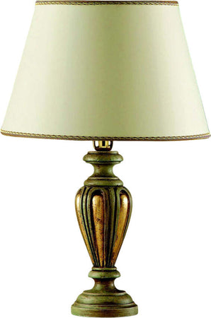 Lume-In-Legno-Classico-Verde-Etrusco-Oro-Con-Paralume-1-Luce-Piccione