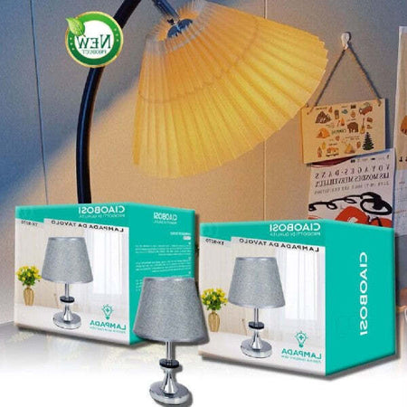 Lume-Lampada-Da-Tavolo-Abat-Jour-Comodino-Comò-Arredo-Camera-Casa-Luce-Tx-9770