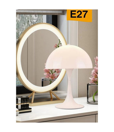 Lume Moderno Bianco Abat Jour Attacco E27 Lampada Da Tavolo Scrivania Lumetto D12
