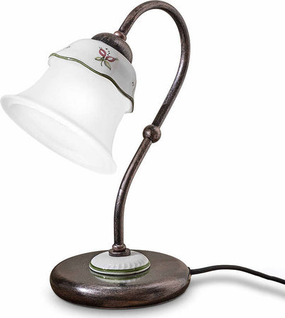 Lumetto-Classico-Ferrara-Metallo-E-Ceramica-Nero-Sfumato-Rame-1-Luce-E14