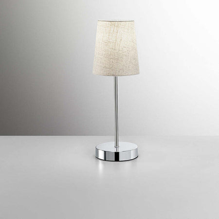 Lumetto-Contemporaneo-Adam-Cromo-Paralume-Sabbia-1-Luce-E14