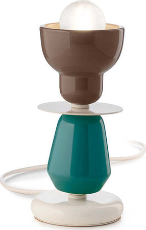 Lumetto-Vintage-Decò-Berimbau-Ferro-Ceramica-Marrone-Moka-E-Turchese-1-Luce-E27