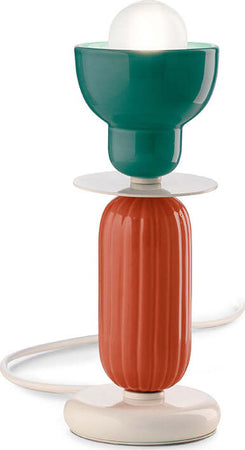 Lumetto-Vintage-Decò-Berimbau-Ferro-Ceramica-Turchese-E-Arancio-Pokè-1-Luce-E27