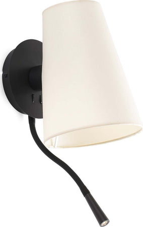 LUPE Lampada da parete con lettore nera/beige Illuminazione/Illuminazione per interni/Illuminazioni per pareti/Applique Led Mall Home - Napoli, Commerciovirtuoso.it