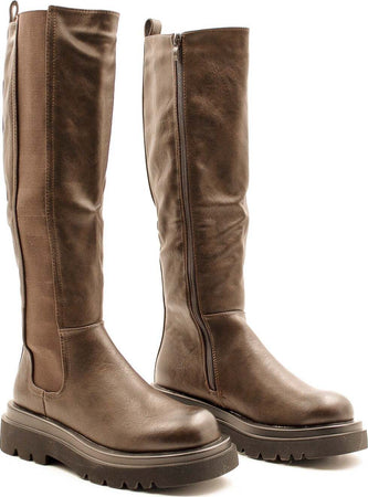 Ly86-3 Stivali Donna Tinta Unita in Ecopelle Con Banda Elastica E Zip Di Chiusura Stivali Alti Con Suola in Gomma E Plateau 2,5cm Moda/Donna/Scarpe/Stivali Starbag - Gaeta, Commerciovirtuoso.it