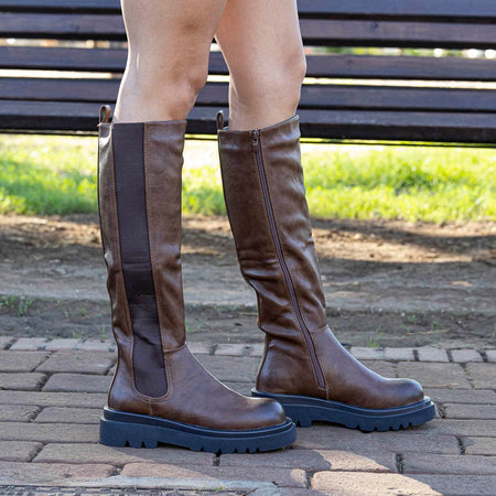 Ly86-3 Stivali Donna Tinta Unita in Ecopelle Con Banda Elastica E Zip Di Chiusura Stivali Alti Con Suola in Gomma E Plateau 2,5cm Moda/Donna/Scarpe/Stivali Starbag - Gaeta, Commerciovirtuoso.it