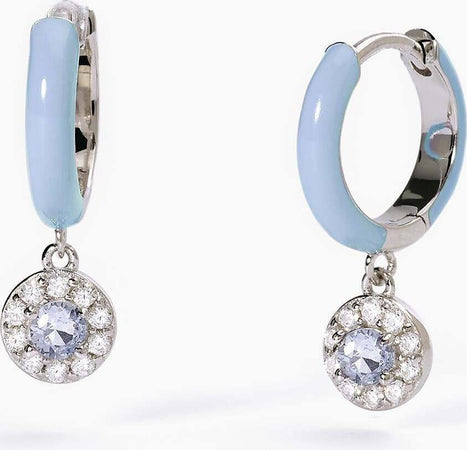 Mabina-----Orecchini-a-cerchio-in-argento-con-smalto-azzurro-e-zircone-acquamarina-MILANESIENNE