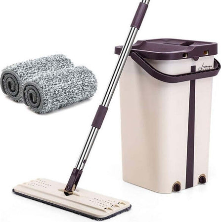 Magic-Flat-Mop-Mocio-In-Microfibra-Lavapavimenti-Pratico-Con-Secchio-Strizzatore