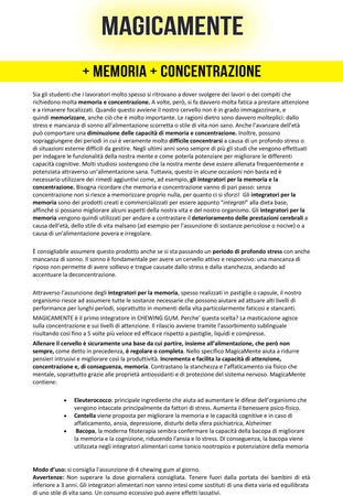 Magicamente Integratore Alimentare Memoria E Concentrazione Stanchezza Fisica 60 Gomme Da Masticare Salute e cura della persona/Vitamine minerali e integratori/Multivitamine e minerali Beauty Fashion Store - Palermo, Commerciovirtuoso.it