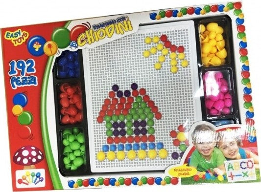 Magici-Chiodini-Pixel-Art-192-Chiodi-Piccoli-Medi-Grandi-Base-Tavola-Giocattolo