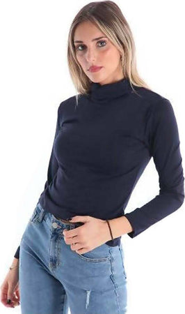 Maglia Collo alto Donna Lupetto sotto Giacca Microfibra Aderente Dolcevita Tinta Unita Verde Grigio Rosso Blu Maglia donna L'Orchidea - Siderno, Commerciovirtuoso.it