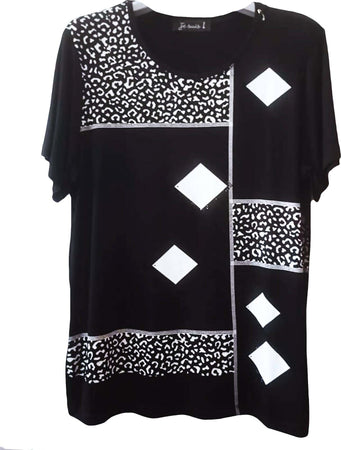 Maglia Donna Maniche Corte Maglietta Over Stampata Fantasia Made in Italy Top Estivo Girocollo Donna ART. 11879 maglia donna L'Orchidea - Siderno, Commerciovirtuoso.it