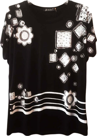 Maglia Donna Maniche Corte T-Shirt Signora Estiva Mezze Maniche Maglietta Maniche Corte Signora Fantasia ART. 116852 maglia donna L'Orchidea - Siderno, Commerciovirtuoso.it