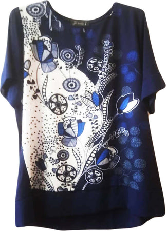 Maglia Donna Mezza Manica Girocollo Over Maglietta Maniche Corte Signora Fantasia Made in Italy T-Shirt Estiva Larga ART. 119065 maglia donna L'Orchidea - Siderno, Commerciovirtuoso.it