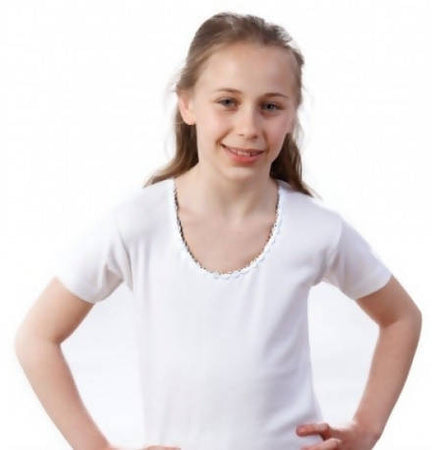 Maglia intima bambina Leable art. 236/240 mezza manica. 100% cotone Interlock Felpato. Confezione 3 capi.