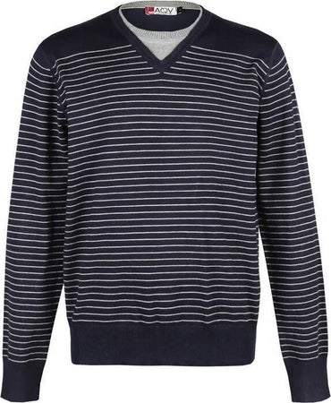 Maglia uomo girocollo Aqv acquaviva a righe blu grigio art. av 200 maglia girocollo L'Orchidea - Siderno, Commerciovirtuoso.it