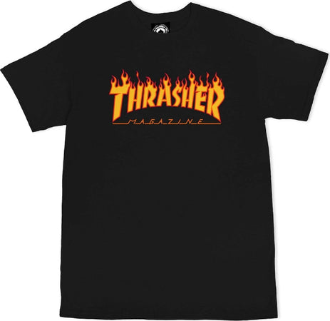 Maglia Uomo Tinta Unita Nera T-Shirt Thrasher Flame 100% Cotone Pesante Maniche Corte E Girocollo Moda/Uomo/Abbigliamento/T-shirt polo e camicie/T-shirt Snotshop - Roma, Commerciovirtuoso.it