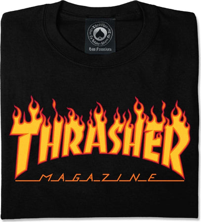 Maglia Uomo Tinta Unita Nera T-Shirt Thrasher Flame 100% Cotone Pesante Maniche Corte E Girocollo Moda/Uomo/Abbigliamento/T-shirt polo e camicie/T-shirt Snotshop - Roma, Commerciovirtuoso.it