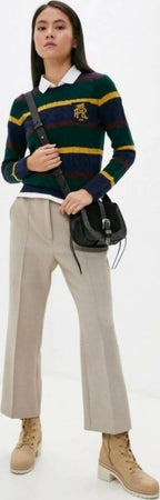 Maglione-Ralph-Lauren-Donna-Trecce-A-Righe-Multicolor