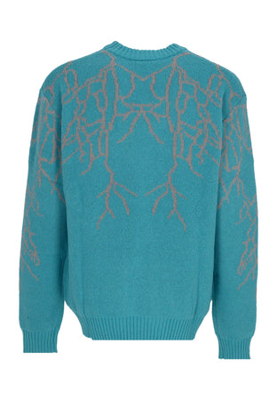 PHOBIA Maglione Uomo Dark Jacquard Lightning and Logo Jumper Balsam Green da uomo