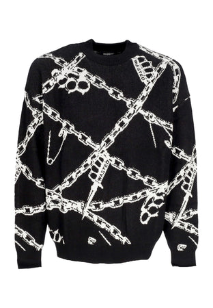 WASTED PARIS Maglione Uomo Knuckles Crewneck Black da uomo