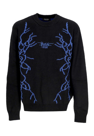 PHOBIA Maglione Uomo Lightning and Logo Jumper Black/blue da uomo