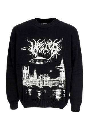 WASTED PARIS Maglione Uomo Skylab Crewneck Black da uomo