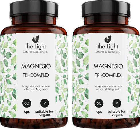 Magnesio Tri-Complex Integratore Con Magnesio Bisglicinato Gluconato E Ossido-Ad Alto Assorbimento Rigenerante Salute e cura della persona/Vitamine minerali e integratori/Singoli minerali/Magnesio The Light Nutrition - Milano, Commerciovirtuoso.it