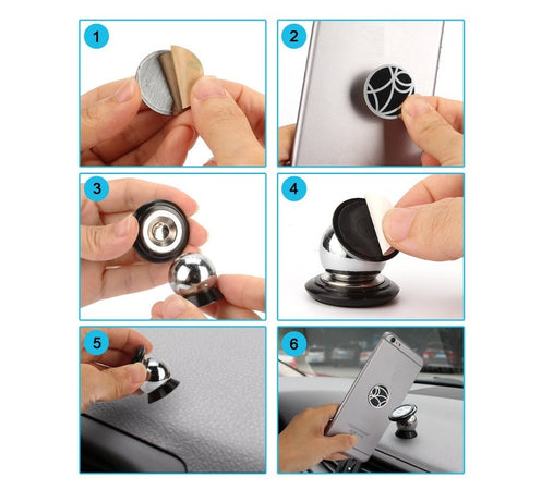 Supporto Magnetico 360° da auto per Smartphone con adesivo