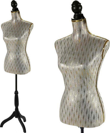 Manichino-Busto-Sartoriale-Tailleur-Donna-Beige-Sartoria-in-Legno-Nero-42x170cm