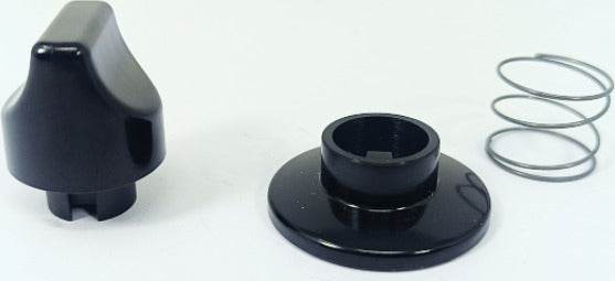 Manopola cucina Hotpoint Ariston Indesit piano cottura nera con ghiera e molla Casa e cucina/Elettrodomestici per la cucina/Accessori e parti di ricambio/Parti di ricambio per fornelli Rossi Ricambi - Venetico Marina, Commerciovirtuoso.it