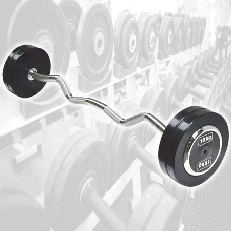 Manubri-Bilanciere-Curl-Curvo-Ondulato-Precaricato-Da-20-Kg-10+10-Kg-Bodysolid