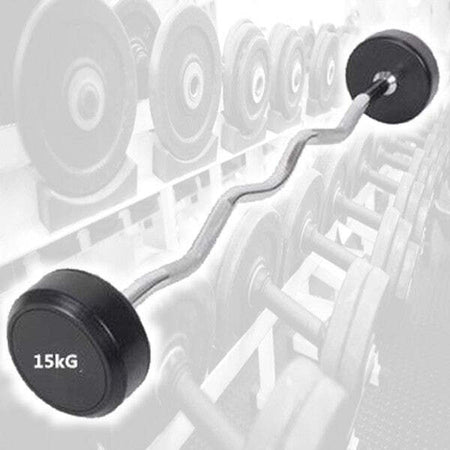 Manubri-Bilanciere-Curl-Curvo-Ondulato-Precaricato-Da-30-Kg-15+15-Kg-Bodysolid