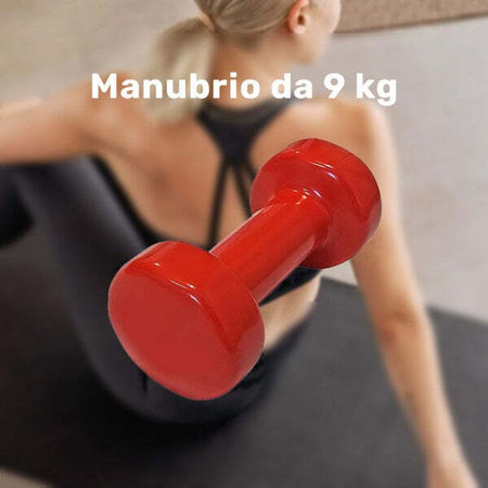 Manubrio-Singolo-9-Kg-In-Vinile-Allenamento-Esercizi-Casa-Palestra-Workout-Fit