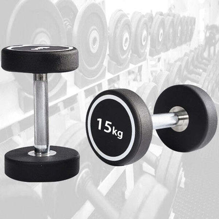 Manubrio-Singolo-Professionale-In-Vinile-Da-15-Kg-Pesi-Palestra-Fitness-Sport