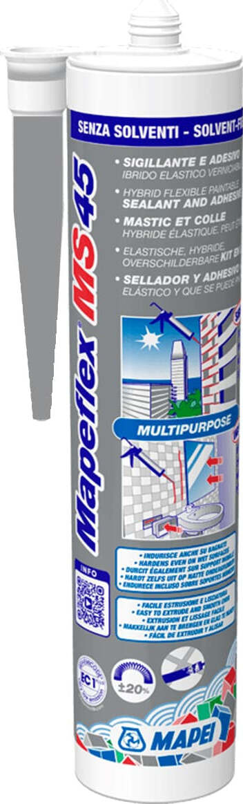 MAPEI-MAPEFLEX-MS-45-GRIGIO-ML.300-Sigillante-adesivo-elastico-verniciabile-per-fondi-umidi-e-movimenti-fino-al-20%