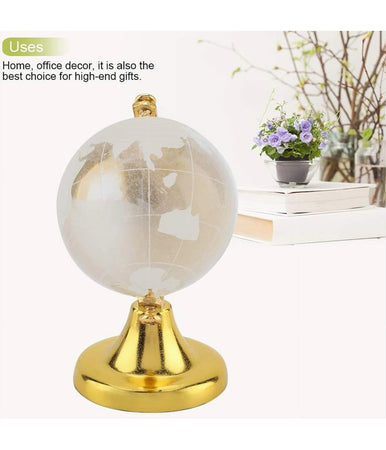Mappamondo Sfera Di Cristallo Terra Rotonda Globo Decorativa Ornamenti Vetro 5cm