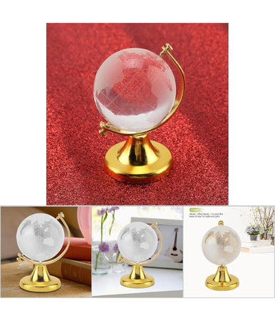 Mappamondo Sfera Di Cristallo Terra Rotonda Globo Decorativa Ornamenti Vetro 5cm