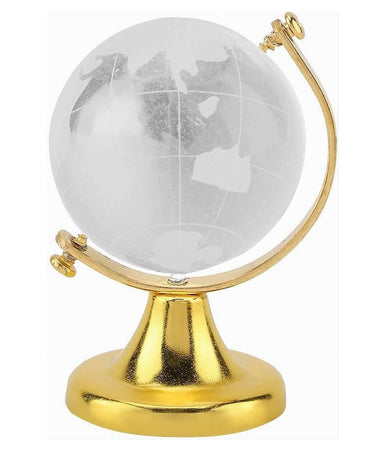 Mappamondo Sfera Di Cristallo Terra Rotonda Globo Decorativa Ornamenti Vetro 5cm