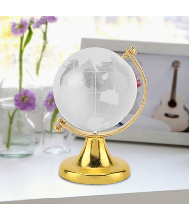 Mappamondo Sfera Di Cristallo Terra Rotonda Globo Decorativa Ornamenti Vetro 5cm