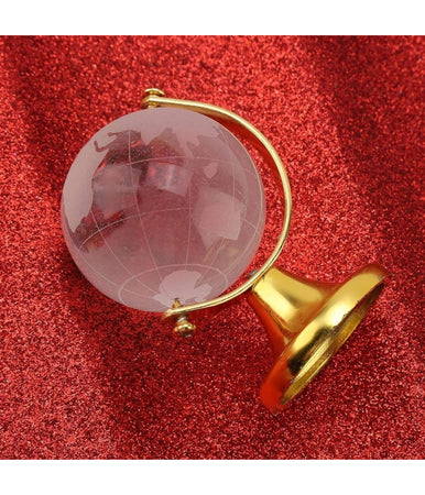 Mappamondo Sfera Di Cristallo Terra Rotonda Globo Decorativa Ornamenti Vetro 5cm