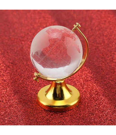 Mappamondo Sfera Di Cristallo Terra Rotonda Globo Decorativa Ornamenti Vetro 5cm