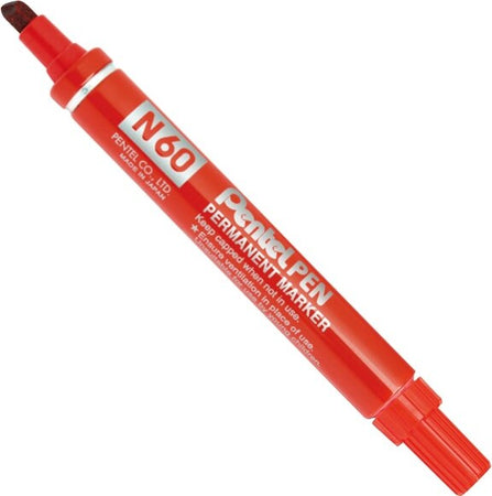 Marcatore permanente N60 - punta scalpello - rosso - Pentel Cancelleria e prodotti per ufficio/Penne matite scrittura e correzione/Marcatori ed evidenziatori/Pennarelli indelebili e marcatori Eurocartuccia - Pavullo, Commerciovirtuoso.it
