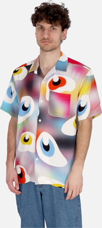 MARKET-Camicia-Manica-Corta-Uomo-Near-Sighted-Button-Up-Shirt-Multi-da-uomo