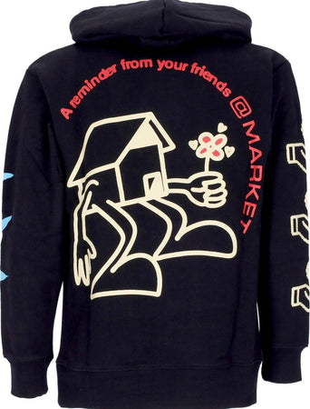 MARKET-Felpa-Cappuccio-Uomo-Peace-and-Power-Hoodie-Black-da-uomo
